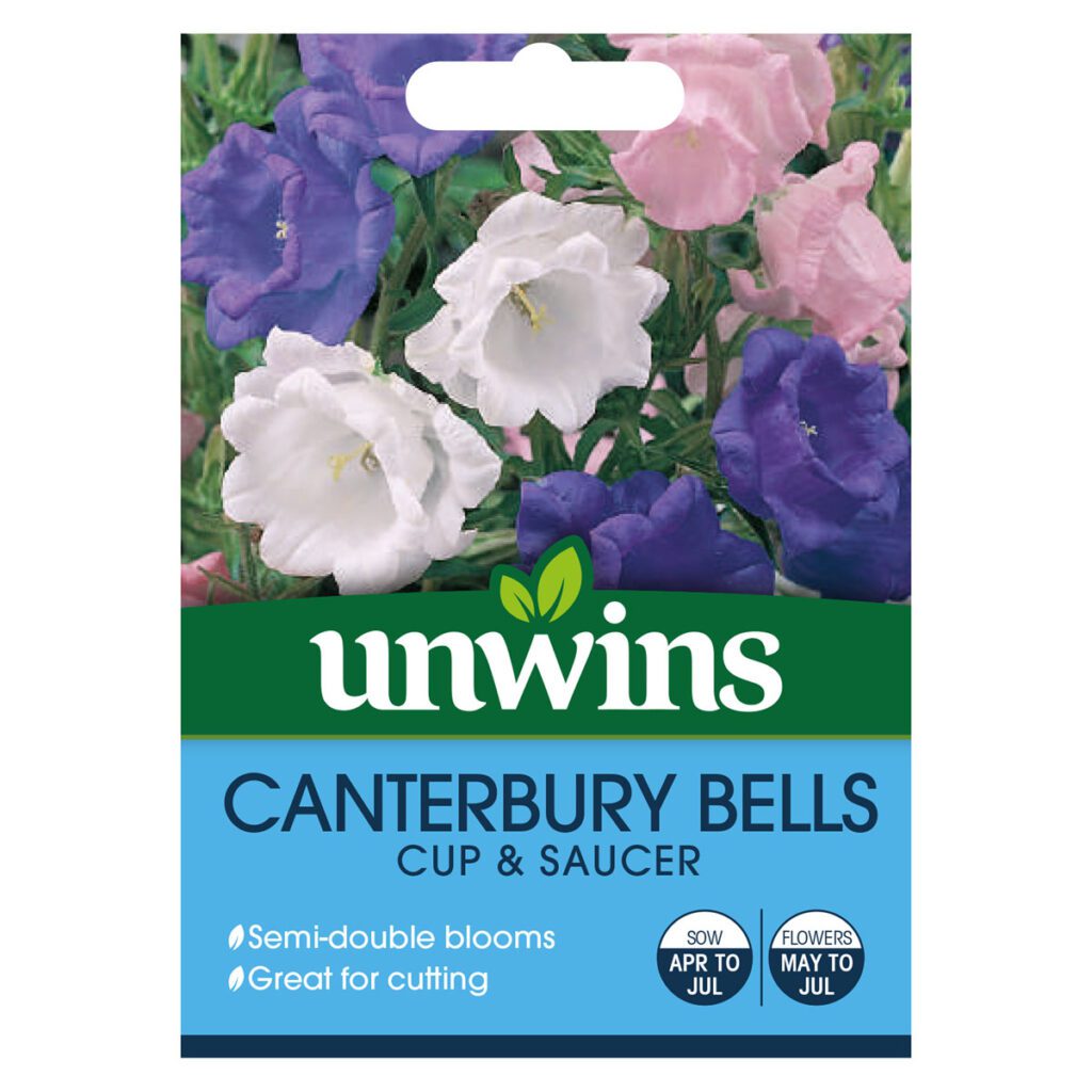 Unwins Canterbury Bells Cup & Saucer Mixed Seeds 5051618010498 2